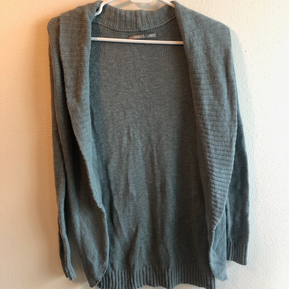 NWOT Gray-Green Open Front Knit Cardigan